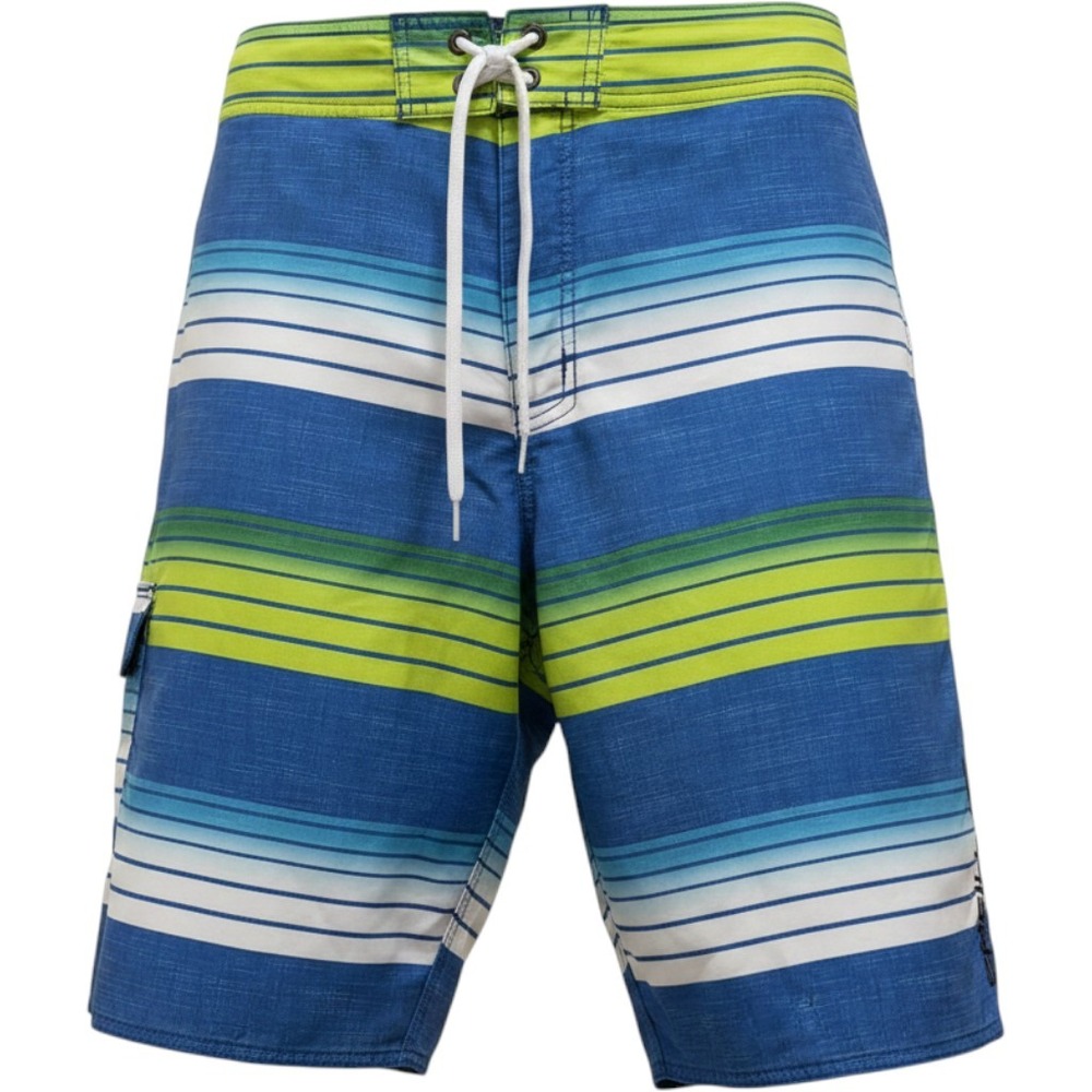 ONeill Mens Blue Green Striped Board Shorts Cargo Pocket Size 36 14106701D